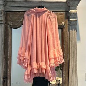 Flowy Pink Ruffle Dress